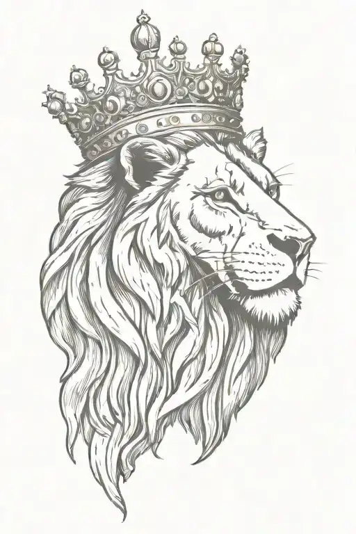 Lion Wearing A Crown Ruby Stone