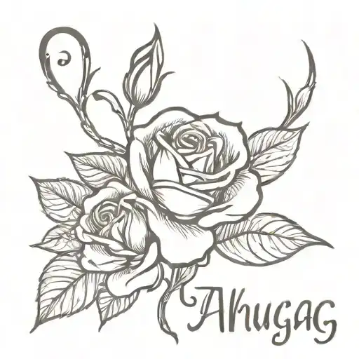 Anurag Name Written With Rose Growing