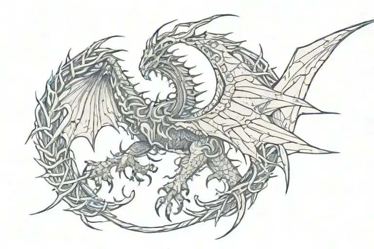 Angel Wings Dragon Thorns