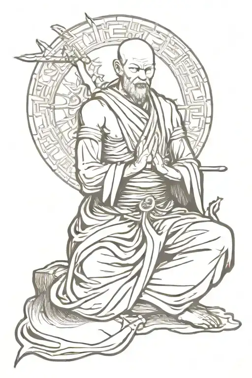 Warrior Monk Meditating