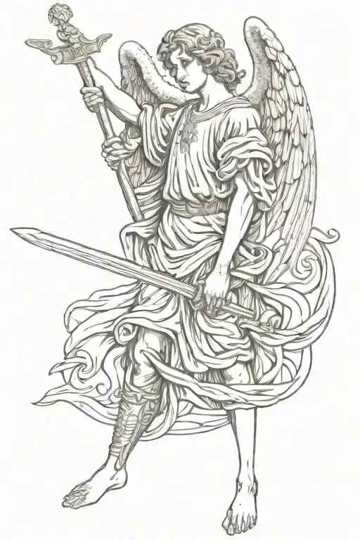Angel Holding A Sword