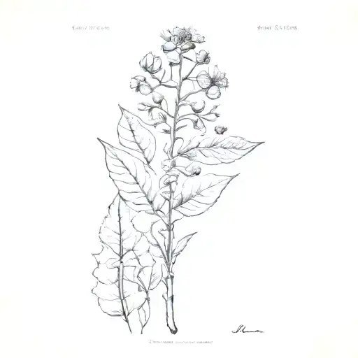 Botanical Sketch From Really Old Book About Plants