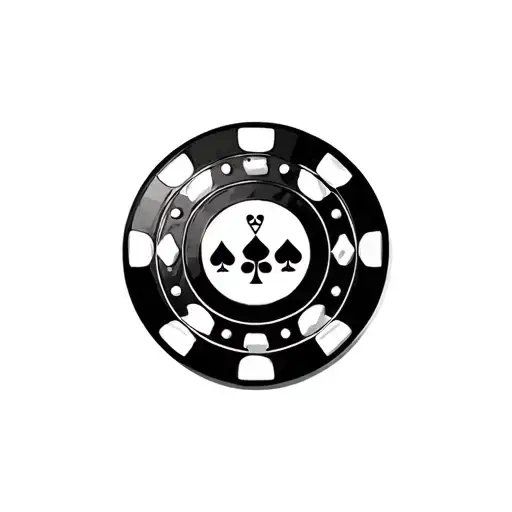 Poker Chip With Bowling Pins In The Background