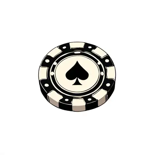Poker Chip With Bowling Pins In The Background