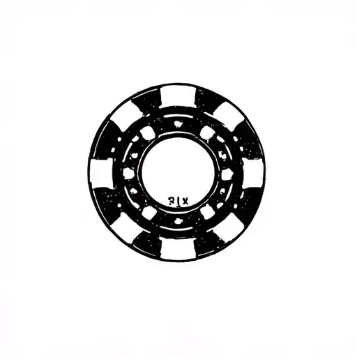 Poker Chip With Bowling Pins In The Background