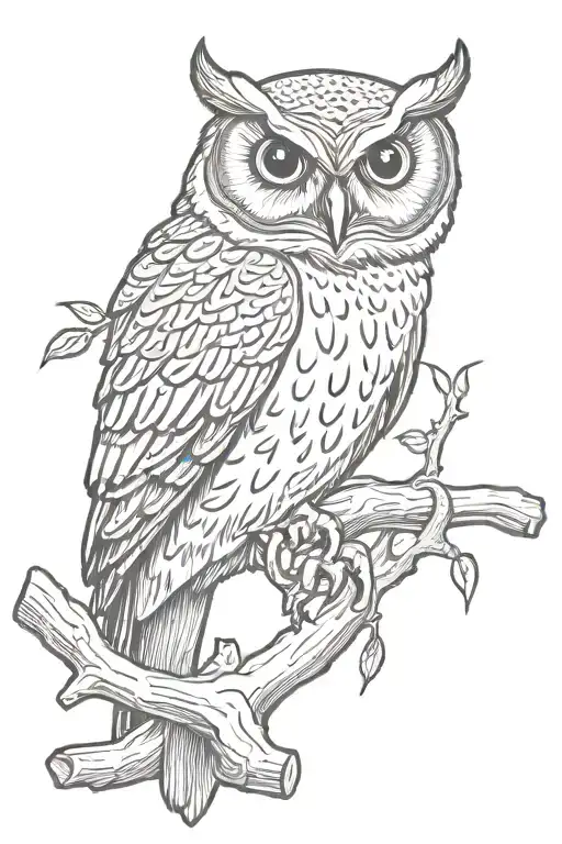 Owl Perched On A Branch