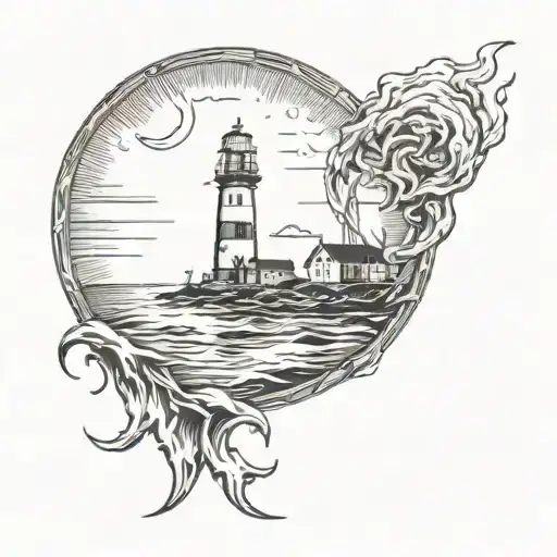 Krakenwith A Lighthouse Standing Tall