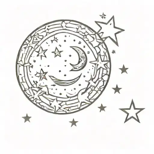 Dainty Cosy Moon And Stars