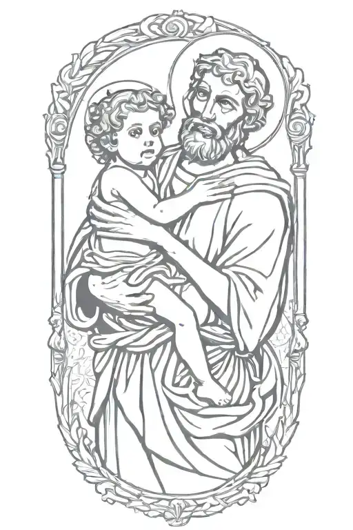 St Christopher Holding Baby Jesus