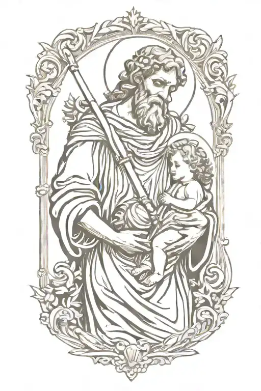 St Christopher Holding Baby Jesus