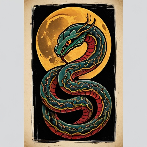 Moonlit Serpent’s Embrace