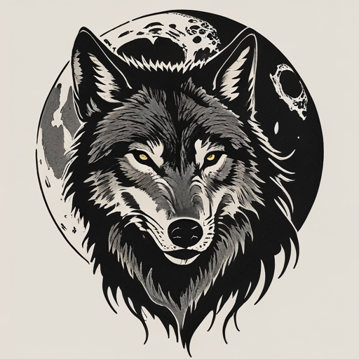 Moonlit Shadow of the Wolf Tattoo idea