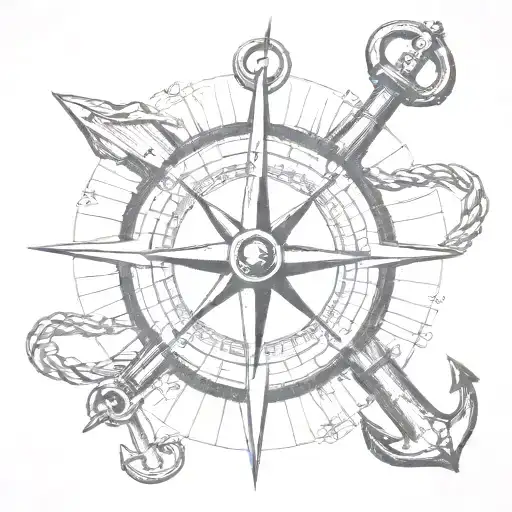Compass And Boat Anchor