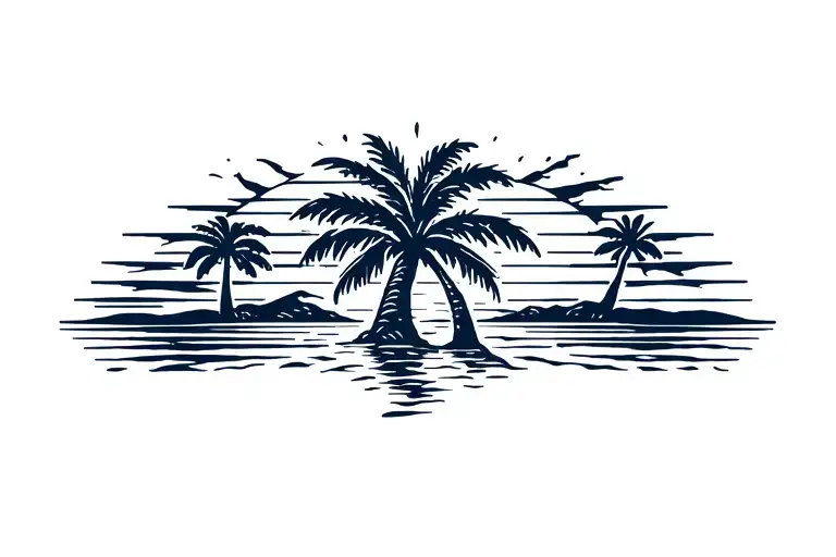 Palm Tree And Sunset