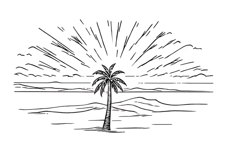 Palm Tree And Sunset