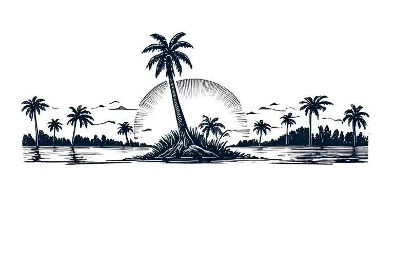 Palm Tree And Sunset