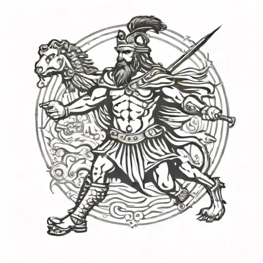 The Greek God Of War Ares His Head Lion Roaring