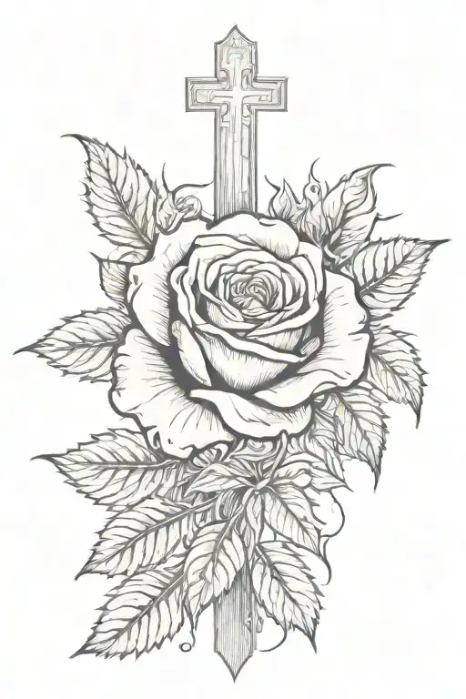 Cross And A Rose