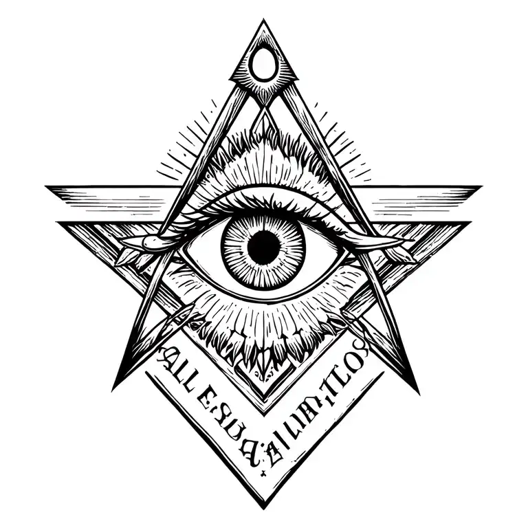 Masonic All Seeing Eye Tattoo Design