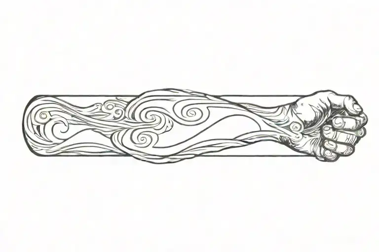 Light Swirls Going Around The Arm