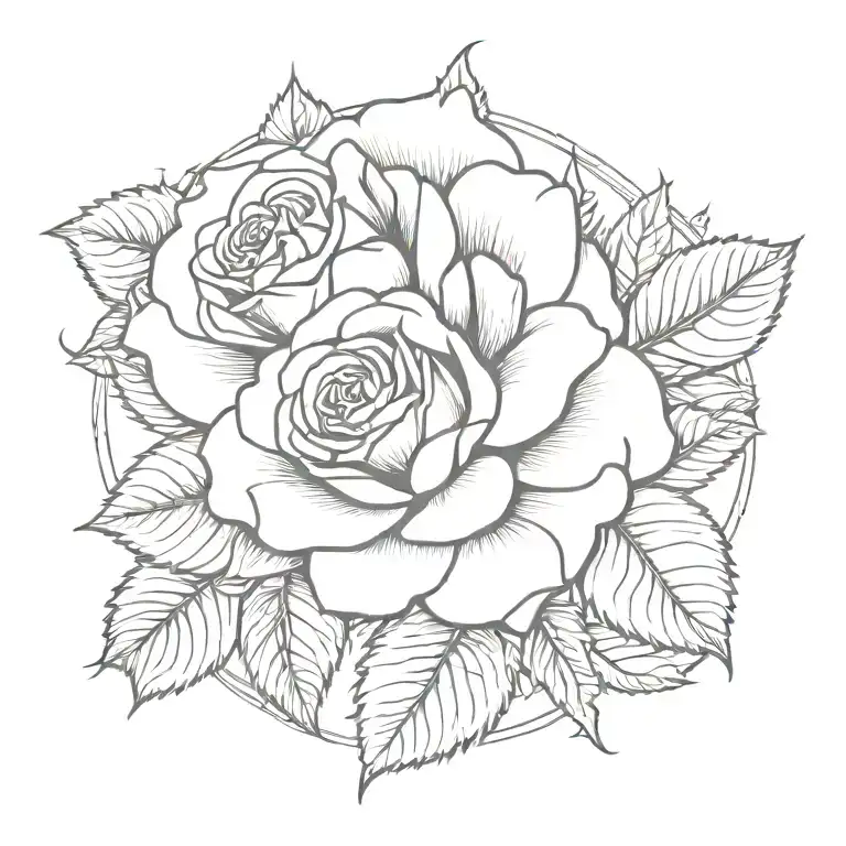 Rose And Leaf Background For The Shoulder Blade