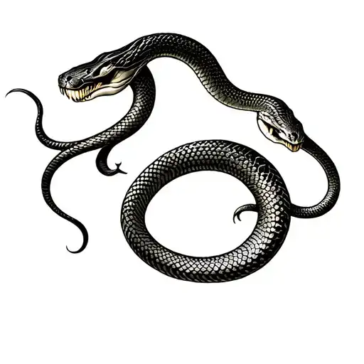 Snake Tattoo Winding From Chest To Back