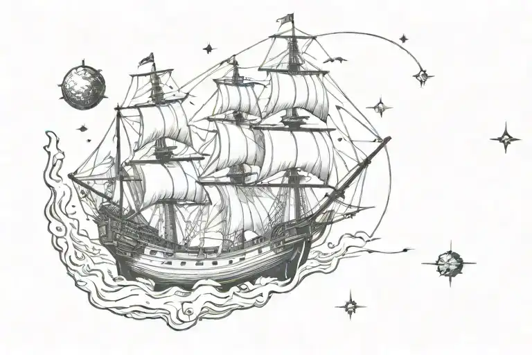 1700S Ship In Space