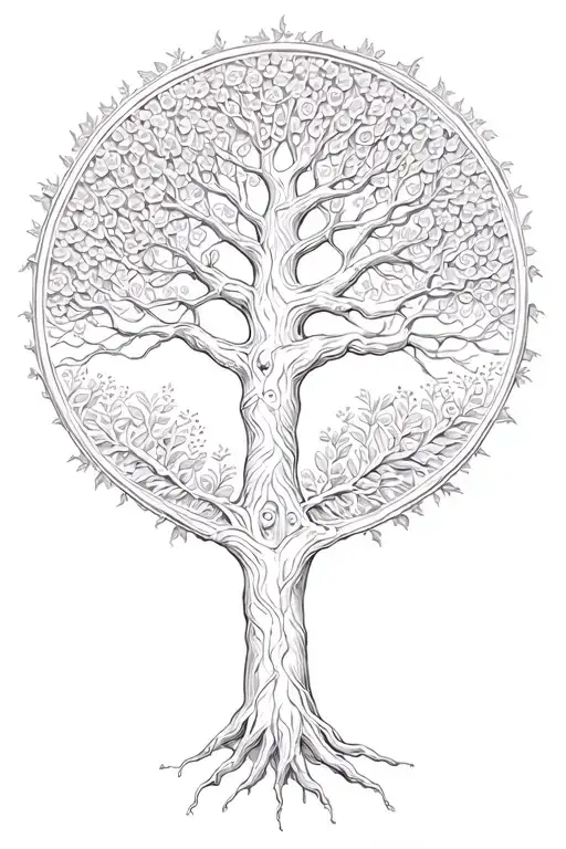 Tree Of Life With Badura Engraved In It