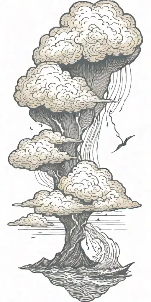 Lightning Storm Clouds And Crashing Waves