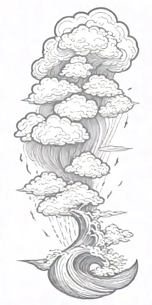 Lightning Storm Clouds And Crashing Waves