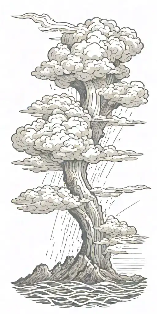 Lightning Storm Clouds And Crashing Waves