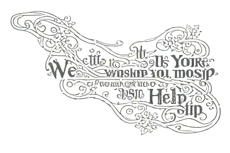 Quote Written Vertically 'It Is You We Worship And You We Ask For Help'