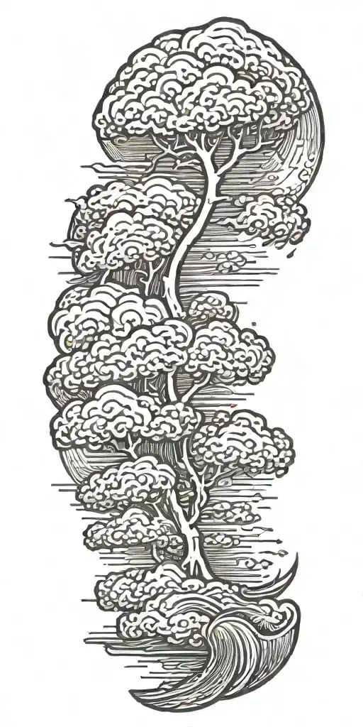 Lightning Storm Clouds And Crashing Waves