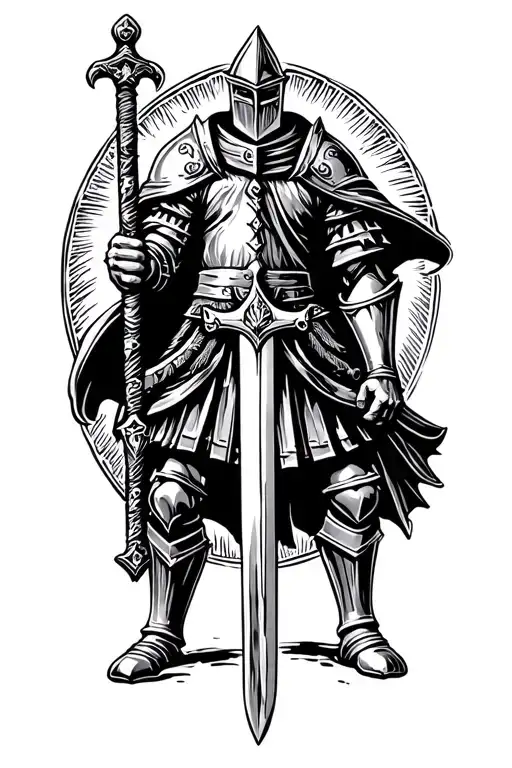 Knight Holding A Sword