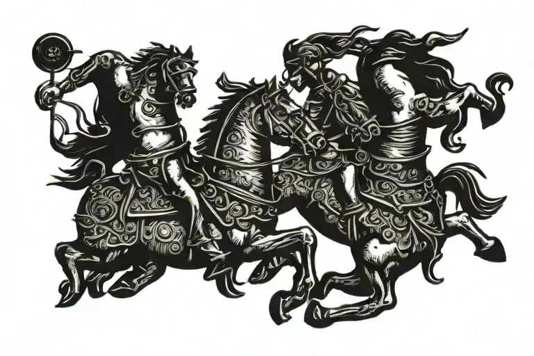 A Knigth Riding Horse