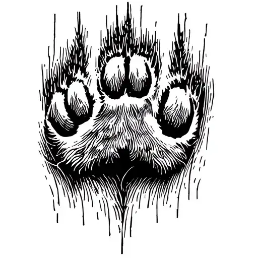 Cat Paw In Tree Bark