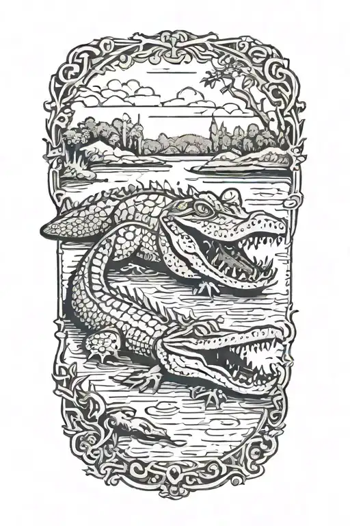 Alligator In A Bayou