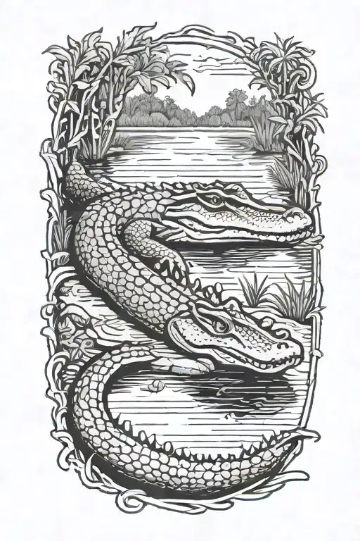 Alligator In A Bayou