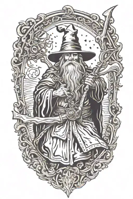 Wizard Holding A Staff And An M4 Assault Rifle