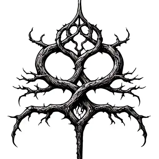 Erdtree Symbol Mixed With Tree Of Gondor Intertwined