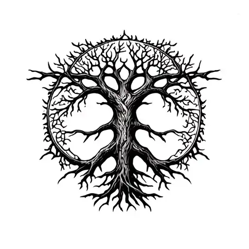 Erdtree Symbol Mixed With Tree Of Gondor Intertwined
