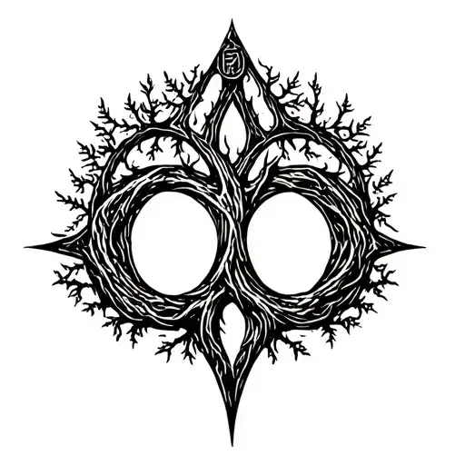 The Elden Ring Rune Symbol Incorporated With Tree Of Gondor