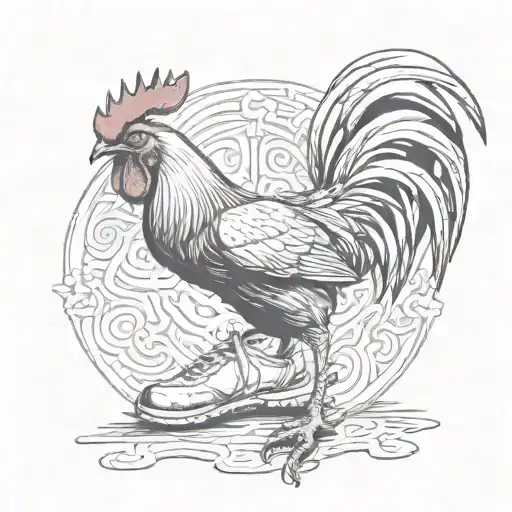 Rooster Wearing Sneakers