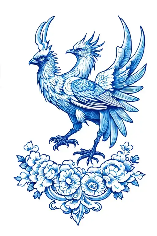 Delftware Pattern Phoenix