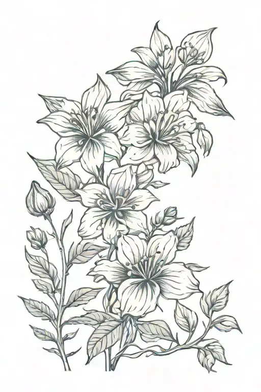 Flowers And Branches Of Plants
