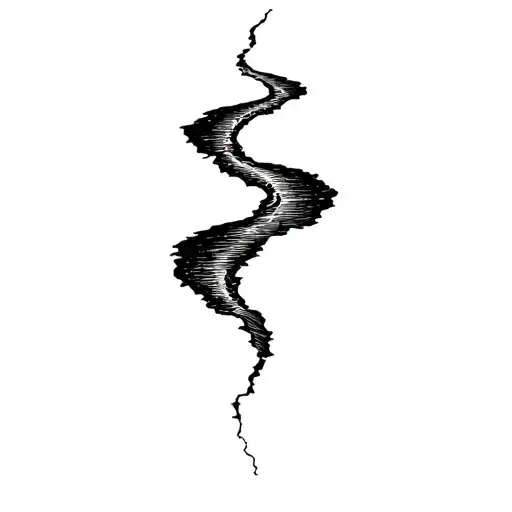 River Splitting Into Two Streams