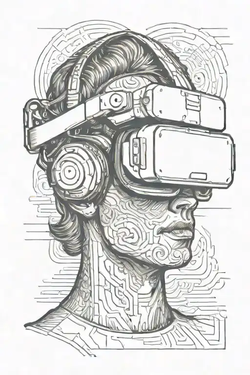 Head Wearing A Virtual Reality