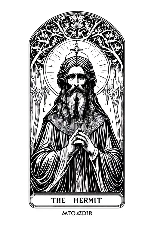 The Hermit Tarot Card Line