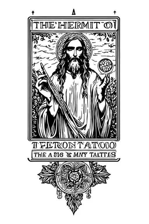 The Hermit Tarot Card Line