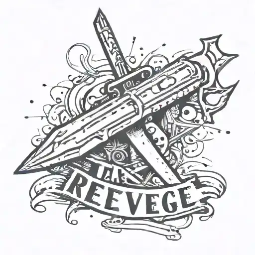 Dagger Trash Polka Style With Revenge Written On The Belly